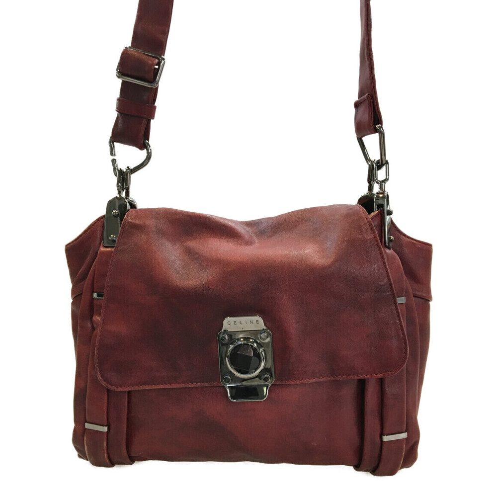 Celine Triangle crossbody bag leather red Bag - Picture 2 of 6
